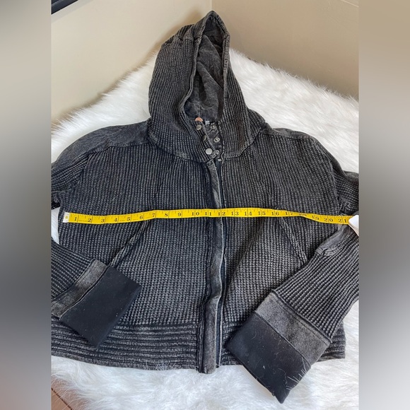 Free People One Mason Charcoal Grey Hoodie small - Picture 6 of 12